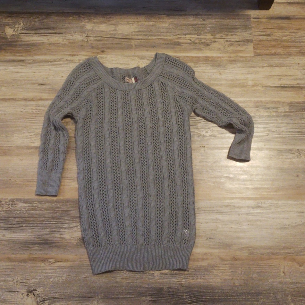 Cable knit see through sweater